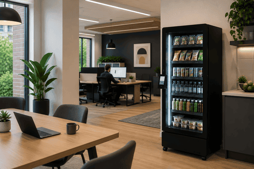 Vending machine in office setting using AI technology