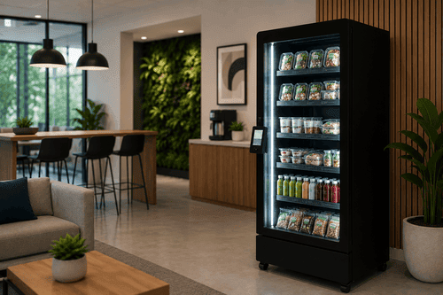 modern vending machine with healthy options